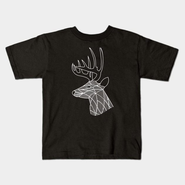 Deer Head Kids T-Shirt by Skilline